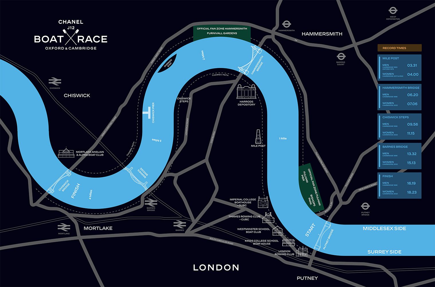 Boat Race map
