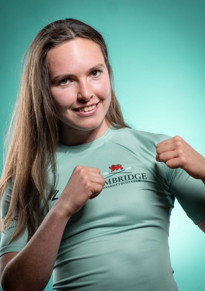 CUBC athlete in light blue top having fun